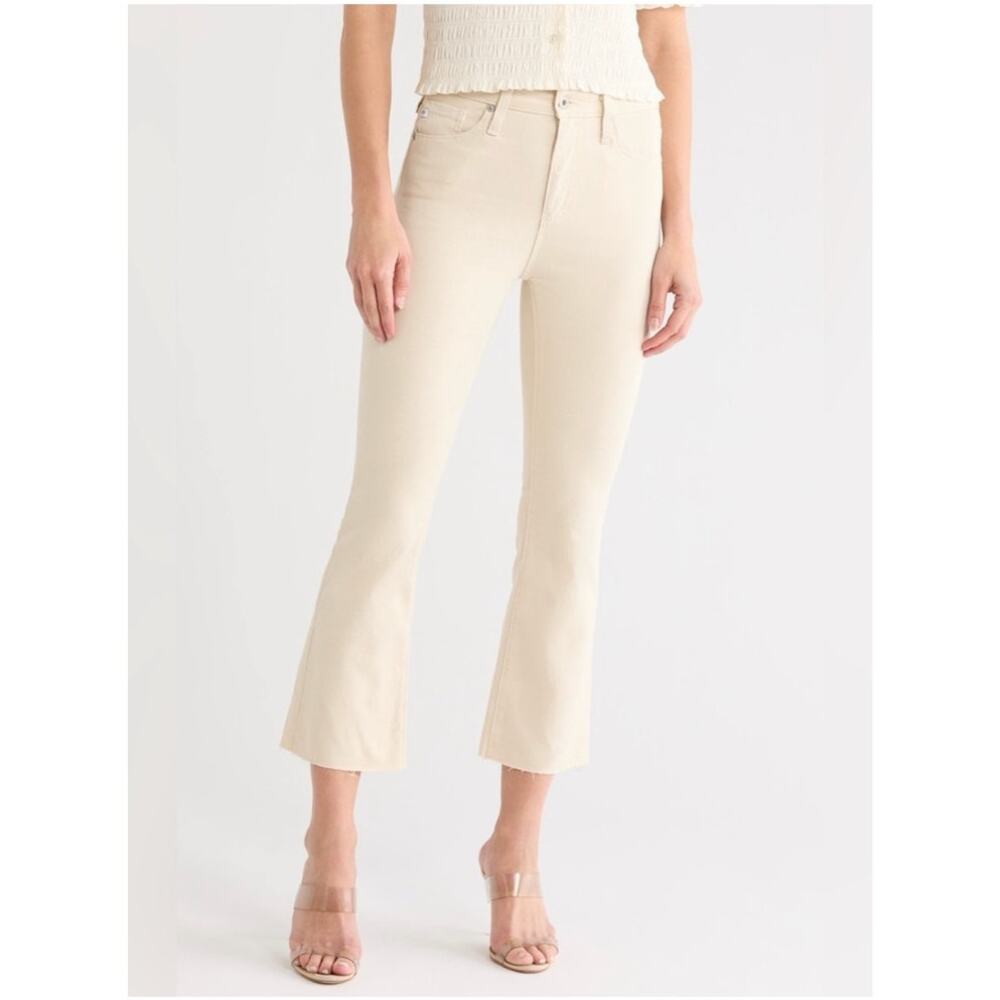 AG Adriano Goldschmied Women's Farrah Boot Crop Jeans Cream Size 25
